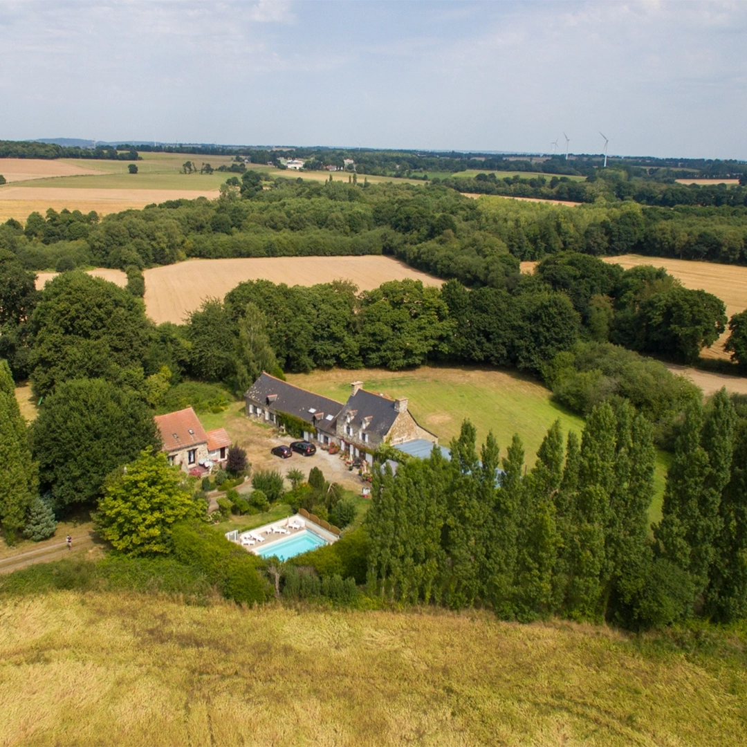 The outside of Manoir de Guervihan; a residential home for sale in Brittany, France